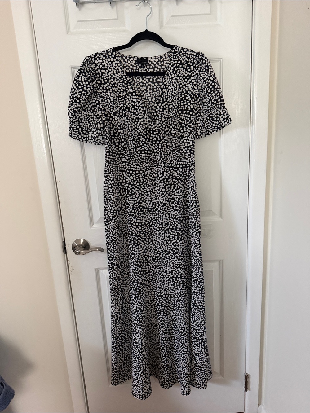 Who What Wear Black and White Dot Maxi Dress